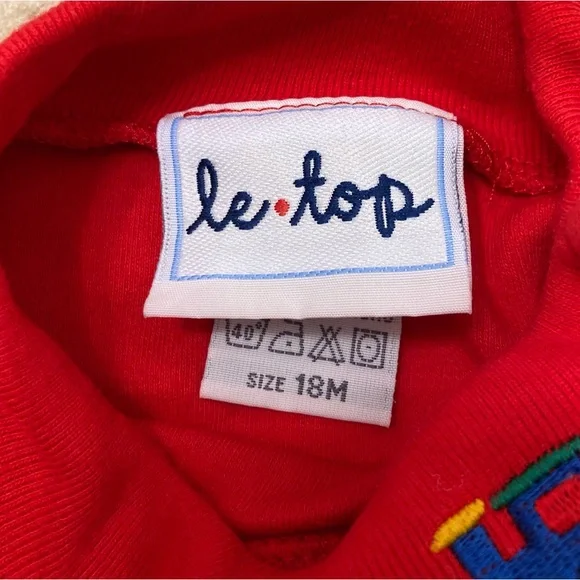 Vintage 90’s Pin Stripe Train Embroidered Overall Set Boys 18M Turtleneck Fall - Picture 2 of 8